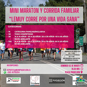 Mini Maratón y Corrida Familiar Lemuy Corre por una Vida Sana