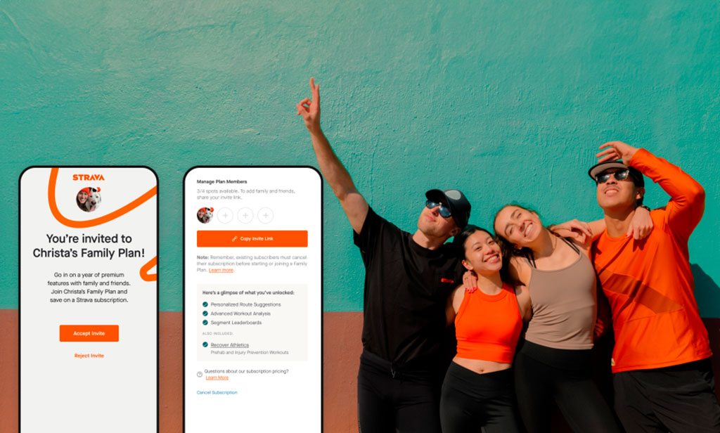 Strava lanza el Plan Familiar: Suscripción anual compartida
